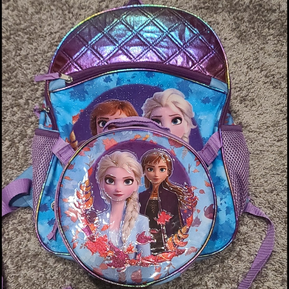 Frozen backpack with lunchbox